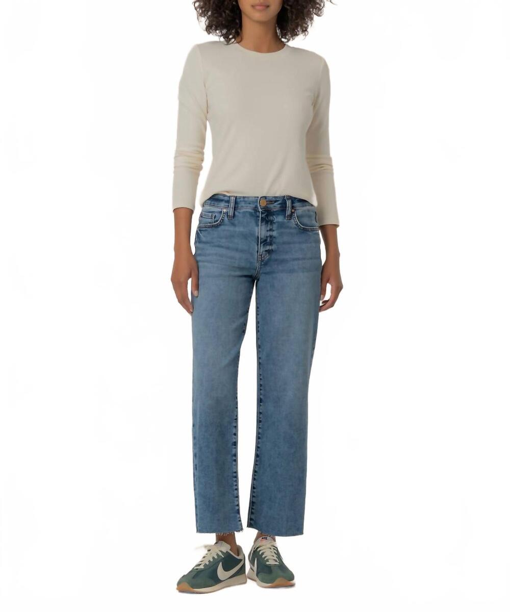 NEW KUT FROM THE KLOTH charlotte raw hem jeans in star wash